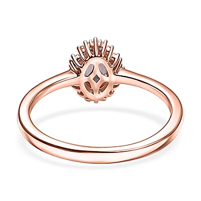 D'Joy Royal Lavender Spinel and Diamond 0.65 ctw Celestial Halo Ring in 18K Vermeil Rose Gold Over Sterling Silver (Size 10.0)