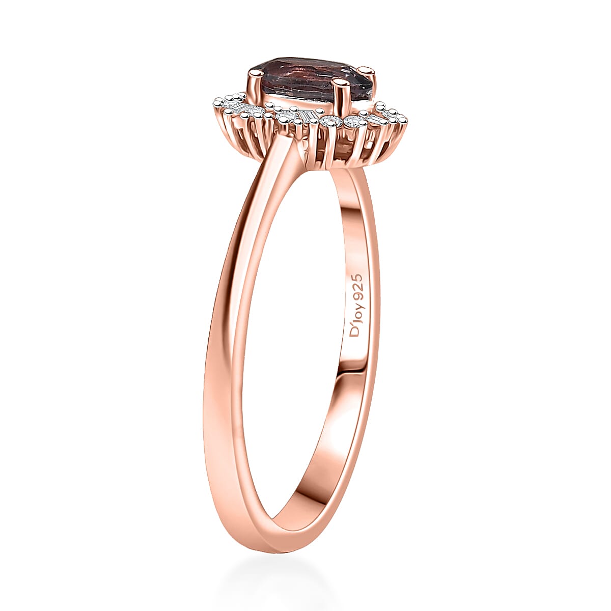 D'Joy Royal Lavender Spinel and Diamond 0.65 ctw Celestial Halo Ring in 18K Vermeil Rose Gold Over Sterling Silver (Size 7.0) image number 3