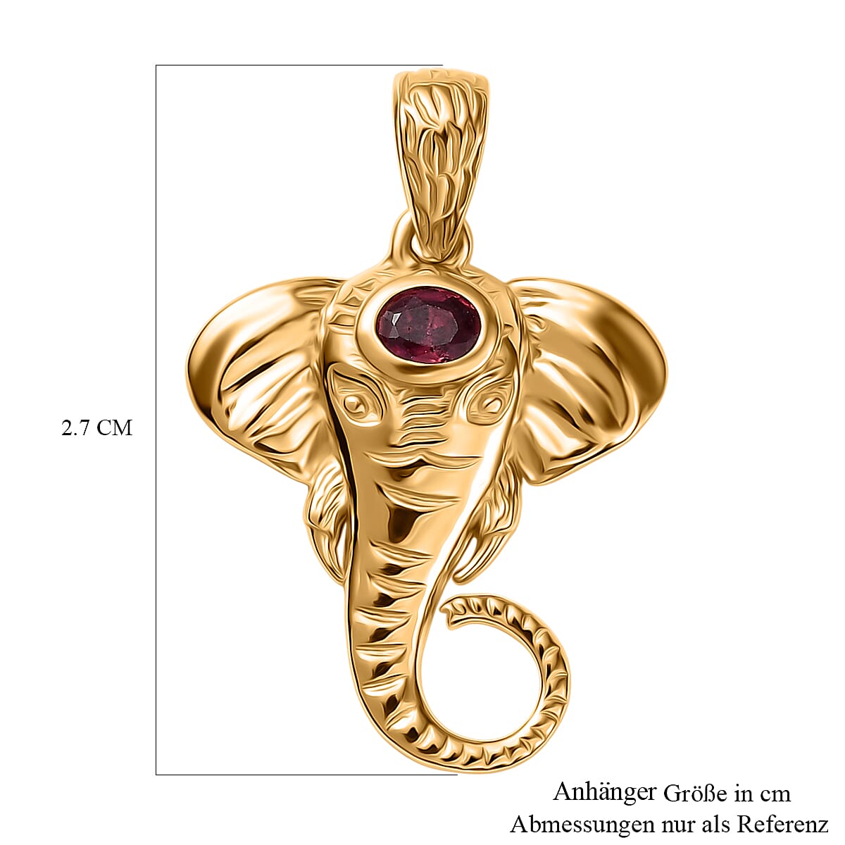 D'Joy African Ruby 0.25 ctw Pendant without Chain in 18K Vermeil YG Over Sterling Silver image number 5