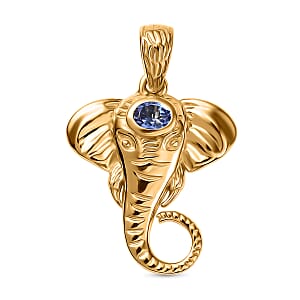 D'Joy Tanzanite 0.20 ctw Fancy Pendant without Chain in 18K Vermeil Yellow Gold Over Sterling Silver
