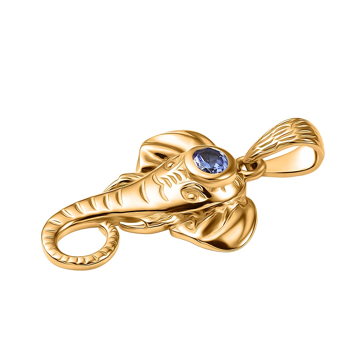 D'Joy Tanzanite 0.20 ctw Fancy Pendant without Chain in 18K Vermeil Yellow Gold Over Sterling Silver image number 3