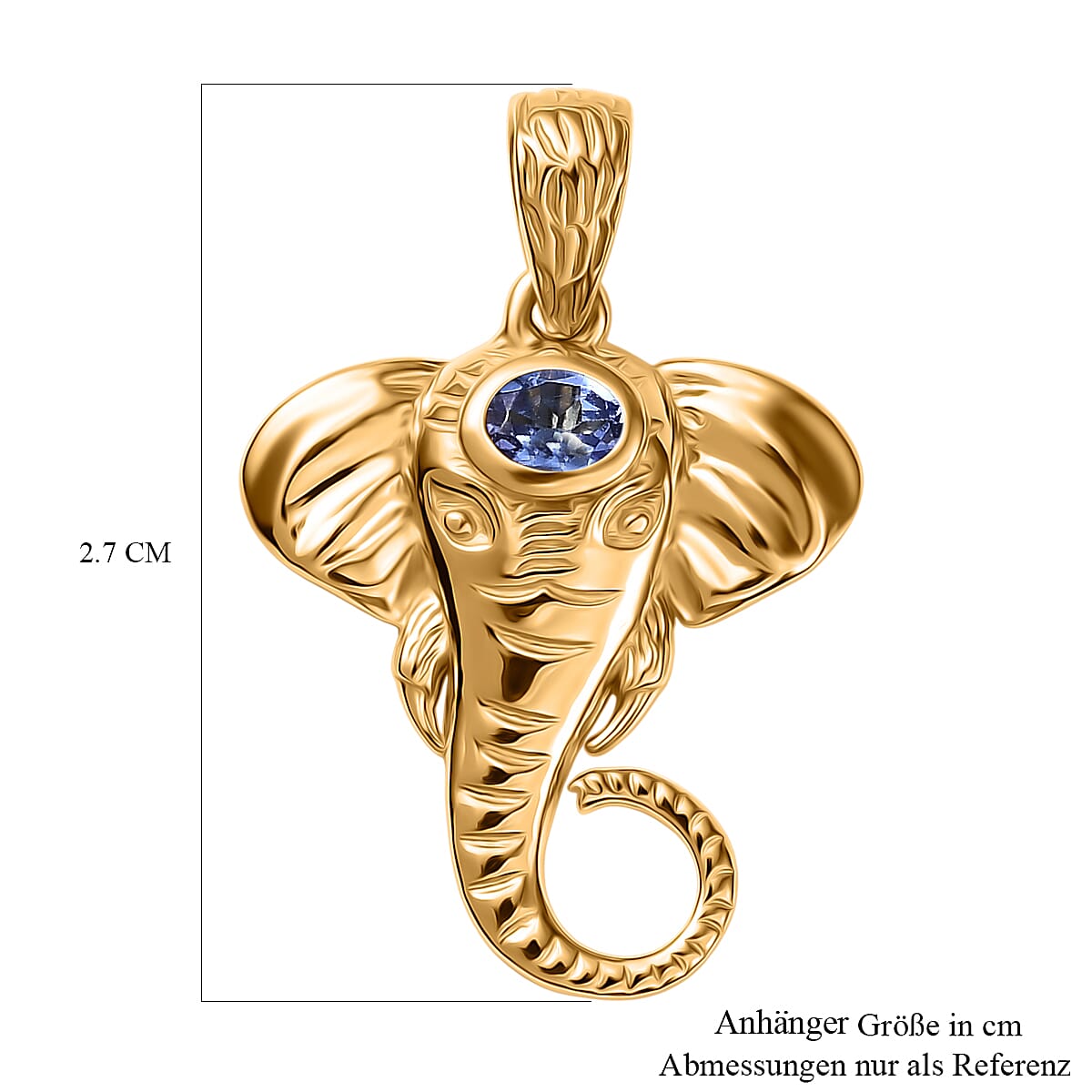 D'Joy Tanzanite 0.20 ctw Fancy Pendant without Chain in 18K Vermeil Yellow Gold Over Sterling Silver image number 5