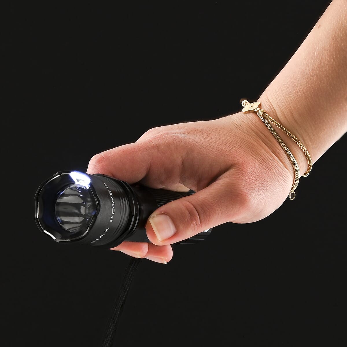 Black LED Flashlight with Stun Gun image number 1