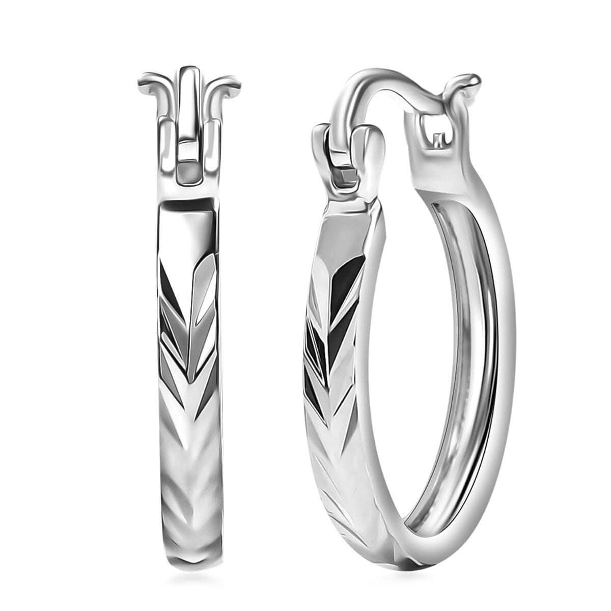 950 Palladium Hoop Earrings image number 0
