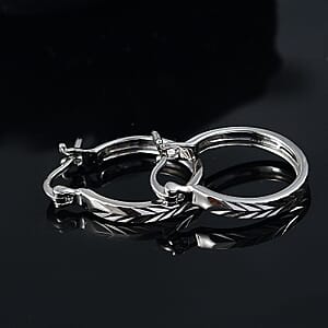 Chevron Hoop Earrings in 950 Palladium 2.20 Grams