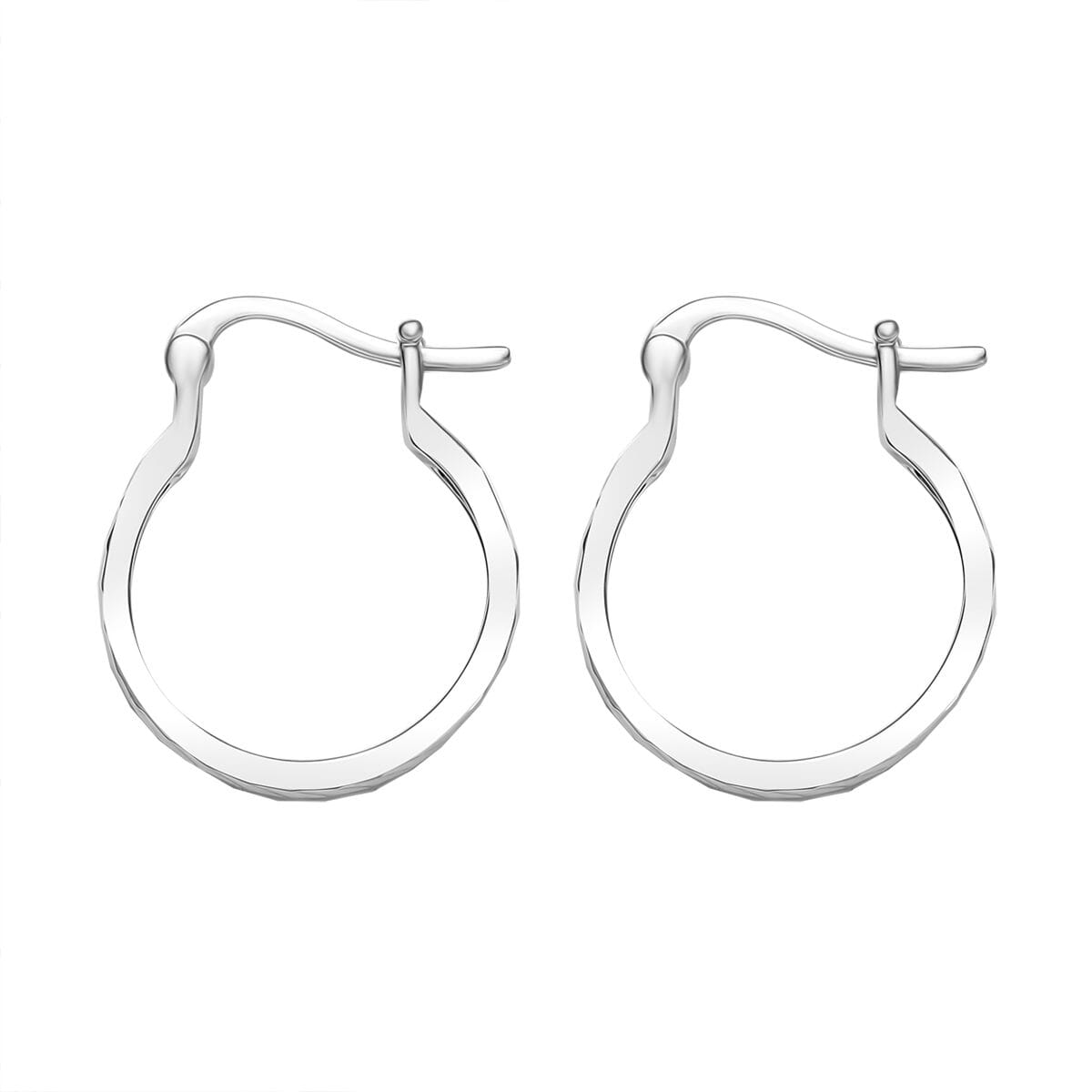 950 Palladium Hoop Earrings image number 3
