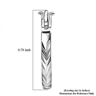 Chevron Hoop Earrings in 950 Palladium 2.20 Grams