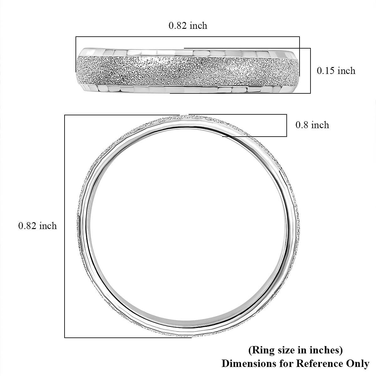 Desert Soil Texture Band Ring in 950 Palladium (Size 10.0) 2.20 Grams