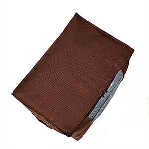 Set of 5 Brown Non-Woven Fabric Storage Bag with Clear Window