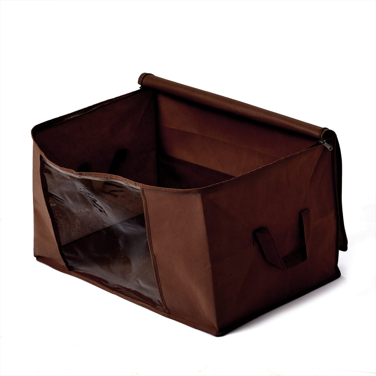 Ankur's Treasure Chest Set of 5 Brown Non-Woven Fabric Storage Bag with Clear Window (13.7"x23.6"x16.9") image number 4