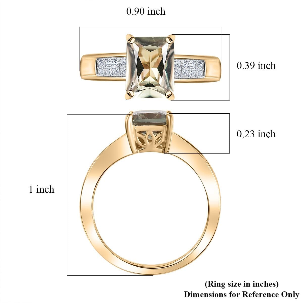 Luxoro AAA Turkizite and Diamond I2 2.90 ctw Art Deco Ring in 10K Yellow Gold (Size 10.0) image number 5