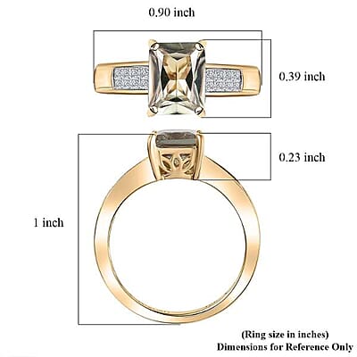 Luxoro AAA Turkizite and Diamond I2 2.90 ctw Art Deco Ring in 10K Yellow Gold (Size 8.0)