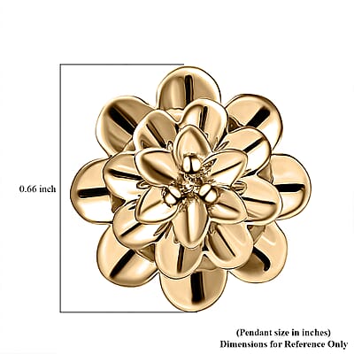 Blossom Elegance Floral Pendant without Chain in 10K Yellow Gold 1.54 Grams