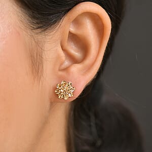 Blossom Elegance Floral Earrings in 10K Yellow Gold 2.20 Grams