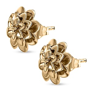 Blossom Elegance Floral Earrings in 10K Yellow Gold 2.20 Grams