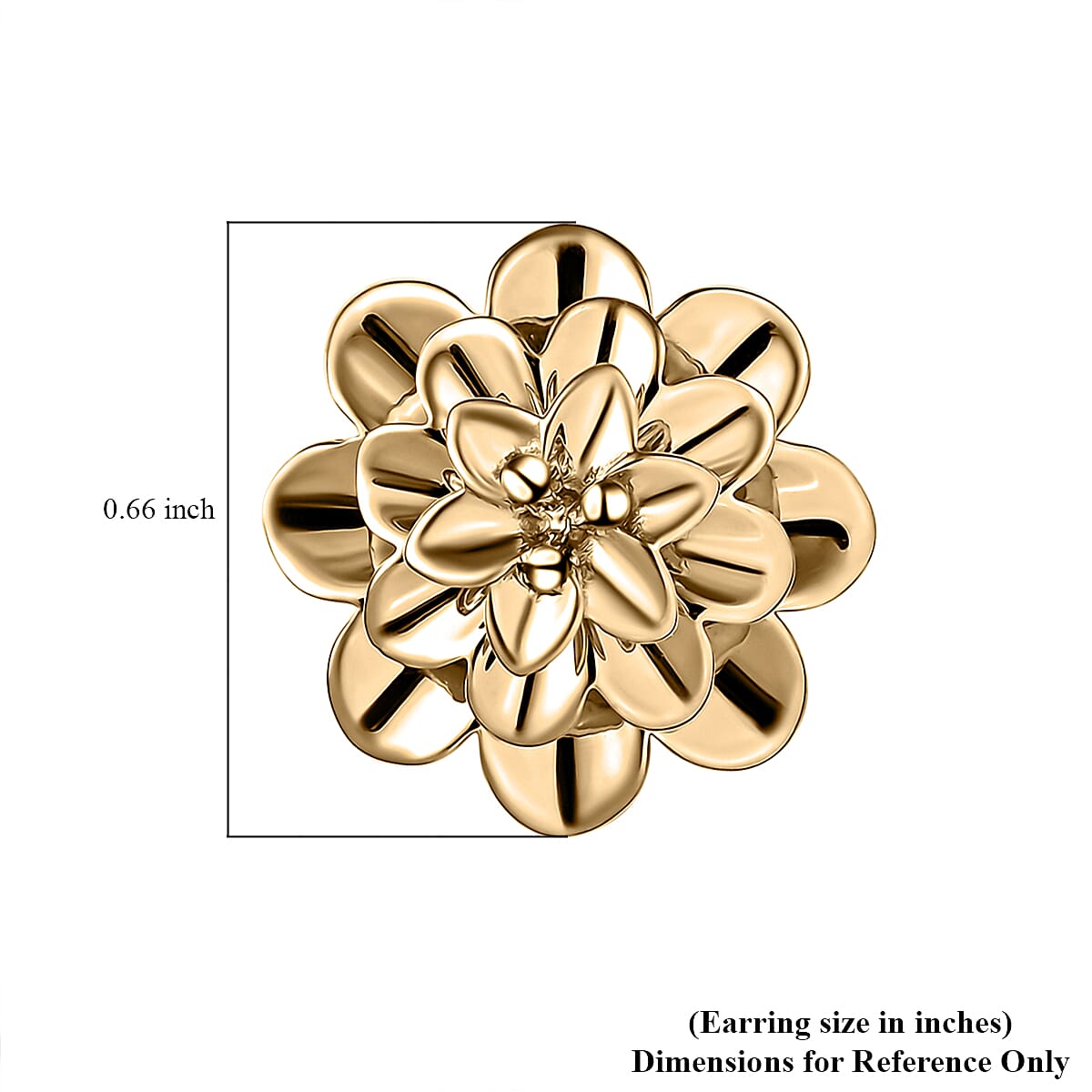 Floral Earrings in 10K Yellow Gold 2.90 Grams image number 5