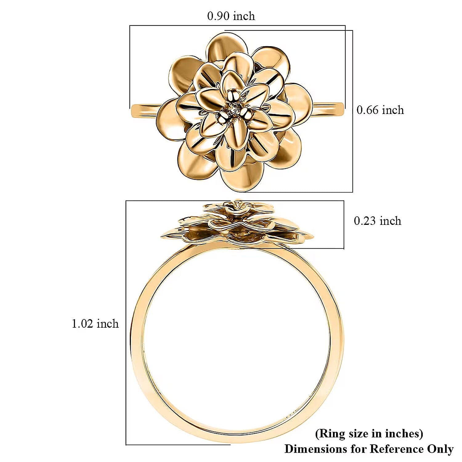 Floral Ring in 10K Yellow Gold (Size 10.0) 3.19 Grams
