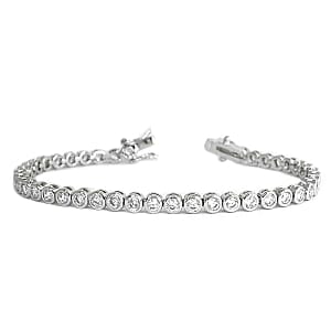 Simulated Diamond 1.00 ctw Bracelet in Silvertone (7.50 In)