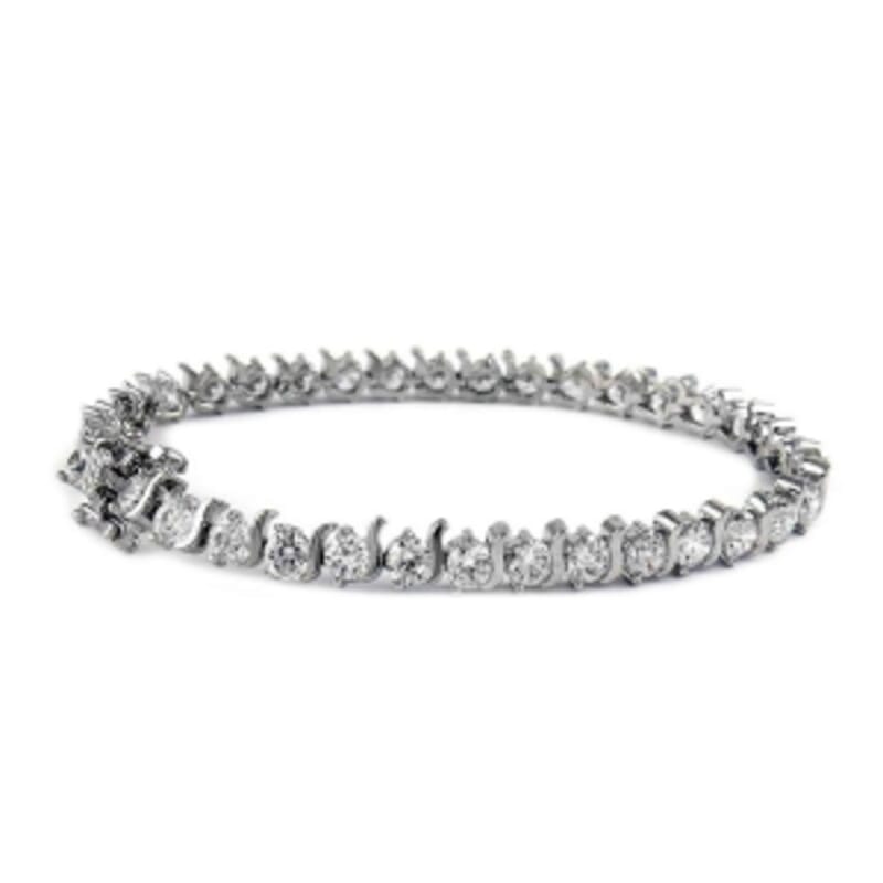 S- Link Simulated Diamond 1.00 ctw Bracelet in Silvertone (7.50 In)