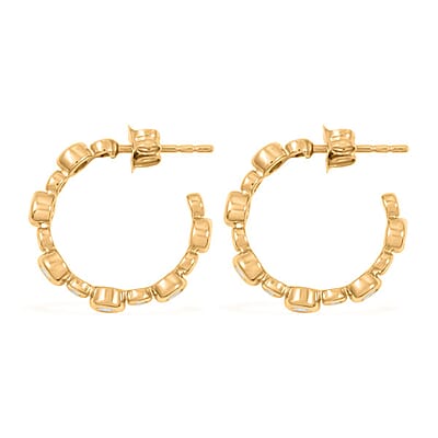 GSI Certified Luxuriant Lab Grown Diamond F SI2 0.50 ctw Earrings in 24K Yellow Gold Over Sterling Silver