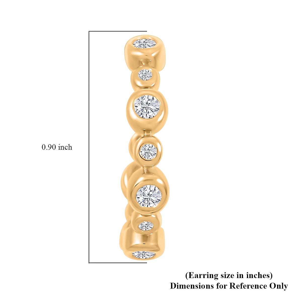 GSI Certified Luxuriant Lab Grown Diamond F SI2 0.50 ctw Earrings in 24K Yellow Gold Over Sterling Silver