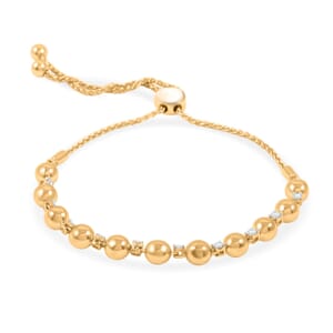 GSI Certified Luxuriant Lab Grown Diamond F SI2 0.35 ctw Bolo Bracelet in 24K Yellow Gold Over Sterling Silver (Adjustable)