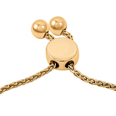 GSI Certified Luxuriant Lab Grown Diamond F SI2 0.35 ctw Bolo Bracelet in 24K Yellow Gold Over Sterling Silver (Adjustable)