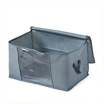 Set of 5 Dark Grey Non-Woven Fabric Storage Bag with Clear Window