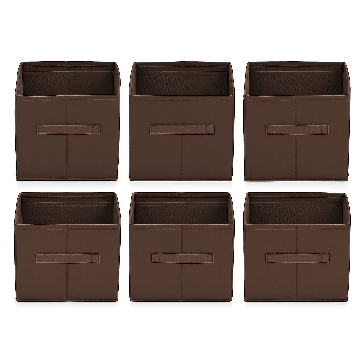 Set of 6 Cube Collapsible Organizer - Brown image number 7