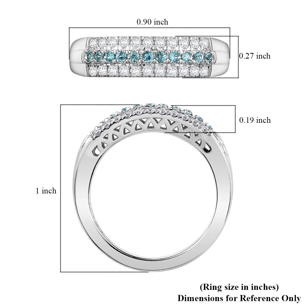 Certified & Appraised Rhapsody AAAA Paraiba Tourmaline and E-F VS2 Diamond 0.60 ctw Ring in 950 Platinum (Size 7.0) 6.80 Grams image number 5