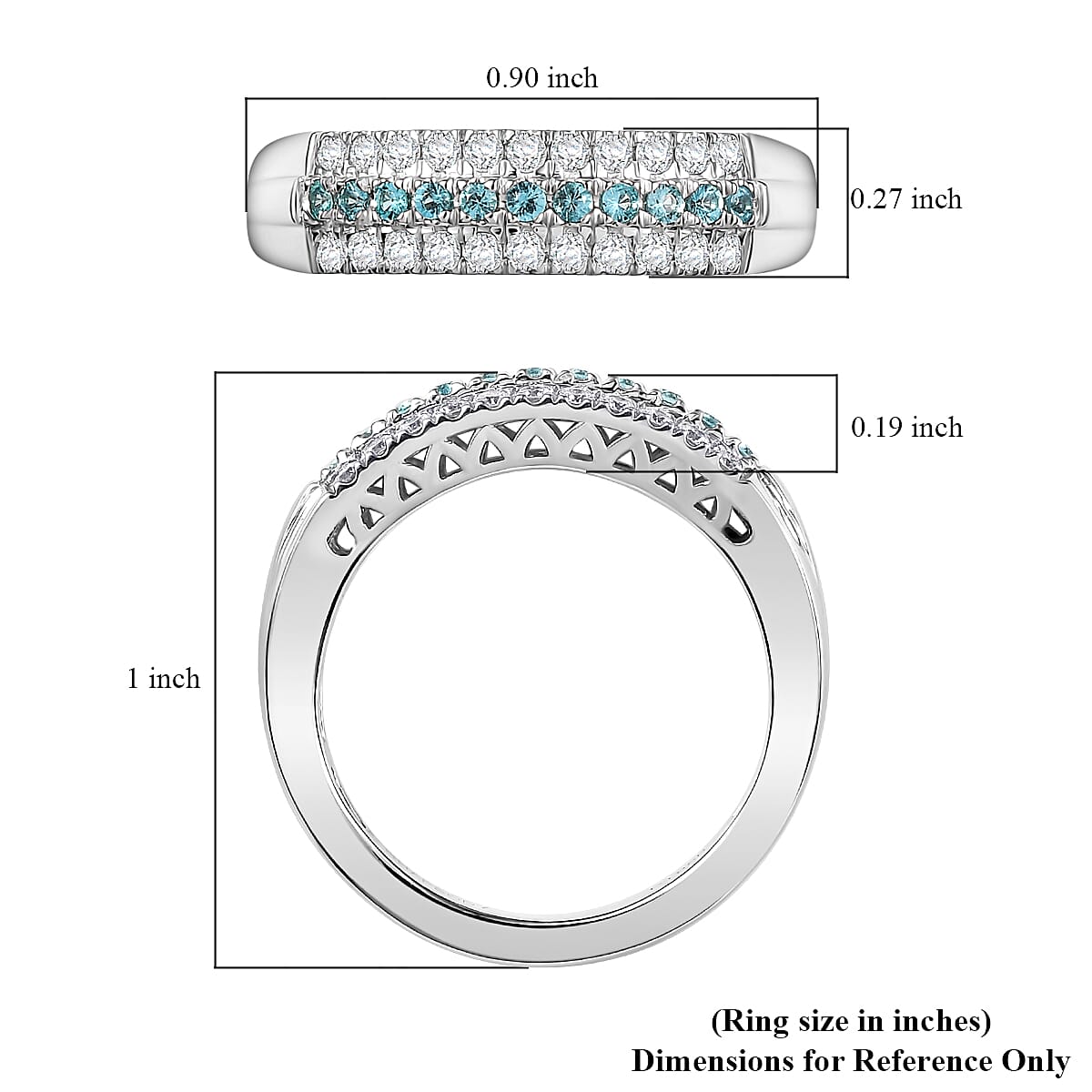 Certified & Appraised Rhapsody AAAA Paraiba Tourmaline and E-F VS2 Diamond 0.60 ctw Ring in 950 Platinum (Size 9.0) 6.80 Grams image number 5
