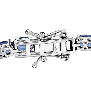 D'Joy Premium Kashmir Kyanite 19.00 ctw Tennis Bracelet in Rhodium Over Sterling Silver (7.25 In)