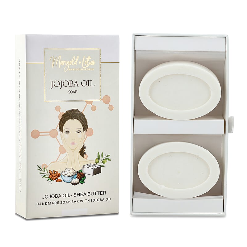 Marigold and Lotus Set of 2 Jojoba Oil Soap (Shea Butter, Vitamin C, Retinol and Collagen)