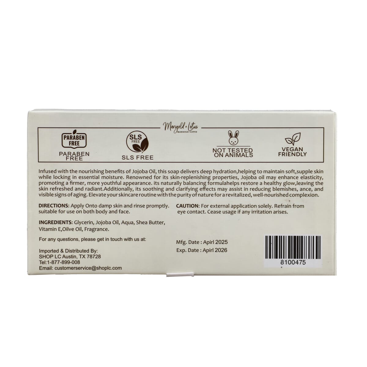 Set of 2 Jojoba Oil Soap (Shea Butter, Vitamin C, Retinol and Collagen) image number 7