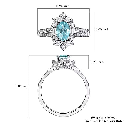 Certified & Appraised Rhapsody 950 Platinum AAAA Paraiba Tourmaline, Diamond (E-F, VS2) (1.30 cts) Ring (Size 10.0) (6.70 g) 2.65 ctw