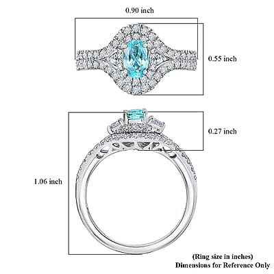 Certified and Appraised Rhapsody AAAA Paraiba Tourmaline, Diamond Ring in 950 Platinum 2.00 ctw (Size 10.0) With Free Paraiba Book