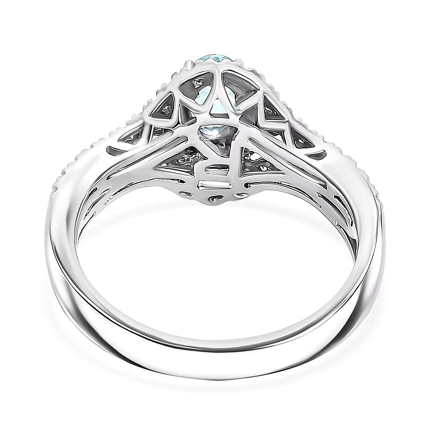 Certified and Appraised Rhapsody AAAA Paraiba Tourmaline, Diamond Ring in 950 Platinum 2.00 ctw (Size 10.0) With Free Paraiba Book