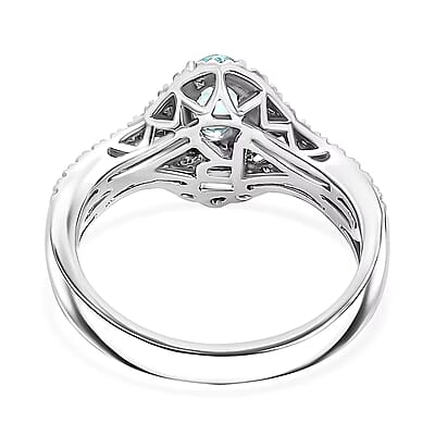 Certified and Appraised Rhapsody AAAA Paraiba Tourmaline, Diamond Ring in 950 Platinum 2.00 ctw (Size 10.0) With Free Paraiba Book