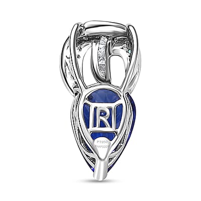 Certified & Appraised Rhapsody AAAA Tanzanite, AAAA Paraiba Tourmaline and E-F VS2 Diamond 3.75 ctw Pendant in 950 Platinum 4.30 Grams
