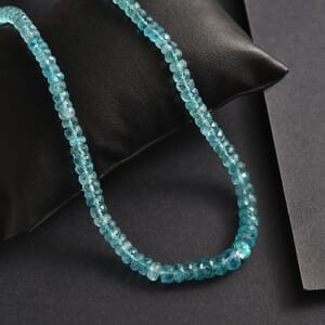 Madagascar Apatite 130.00 ctw Necklace in Rhodium Over Sterling Silver 18 Inches