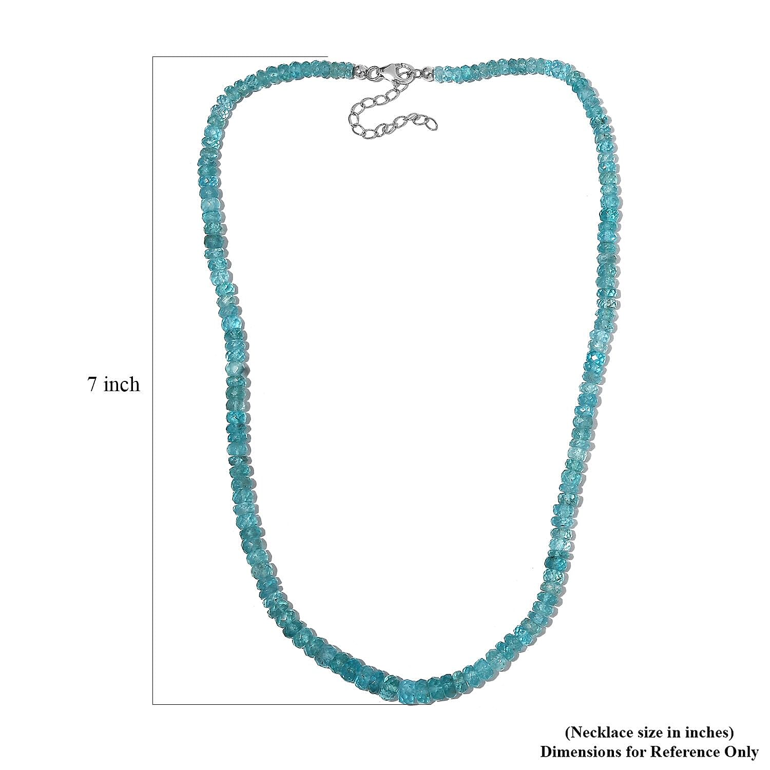 Madagascar Apatite 130.00 ctw Necklace in Rhodium Over Sterling Silver 18 Inches