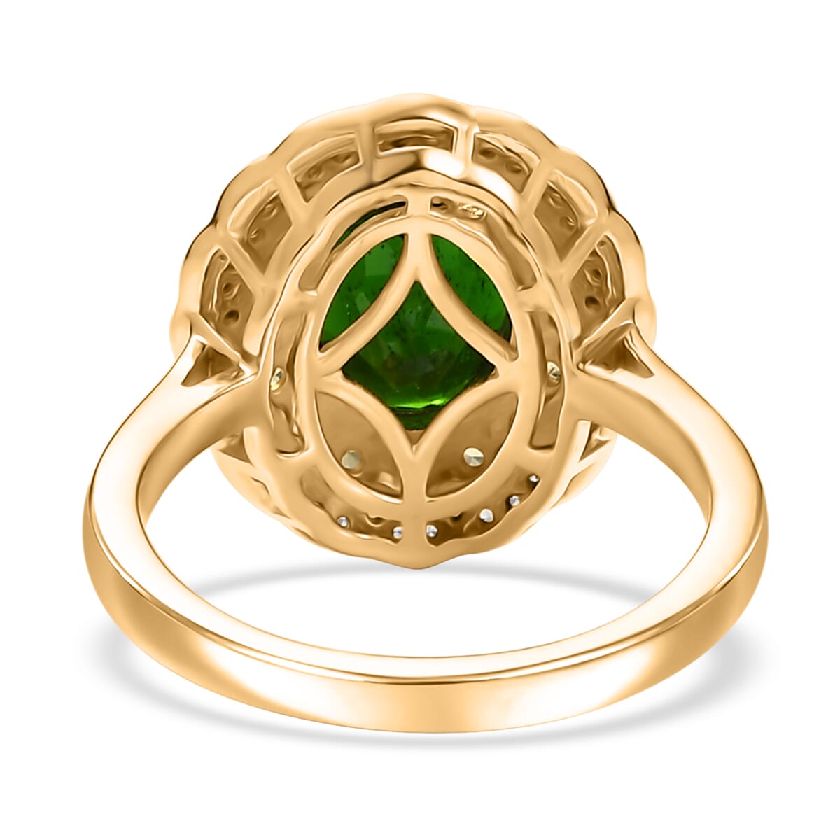 D'Joy Chrome Diopside and Multi Gemstone 3.40 ctw Blooming Ring in 18K Vermeil Yellow Gold Over Sterling Silver (Size 7.0) image number 4