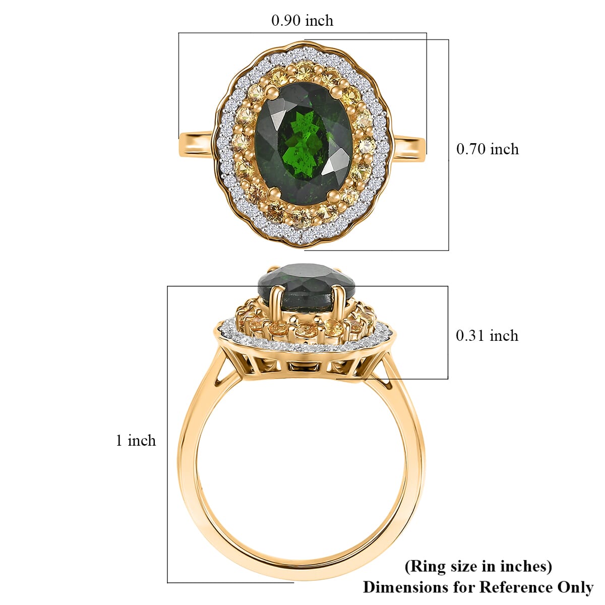 Buy D'Joy Chrome Diopside and Multi Gemstone 3.40 ctw