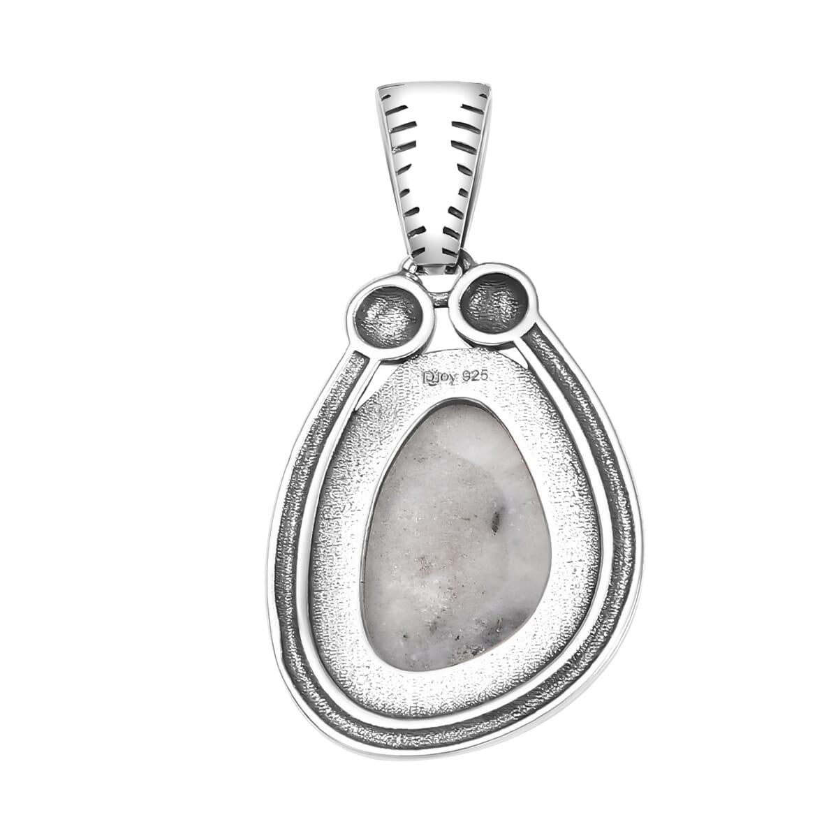D'Joy Artisan Crafted White Buffalo 5.80 ctw Howdy Pendant without Chain in Black Oxidized Sterling Silver image number 4