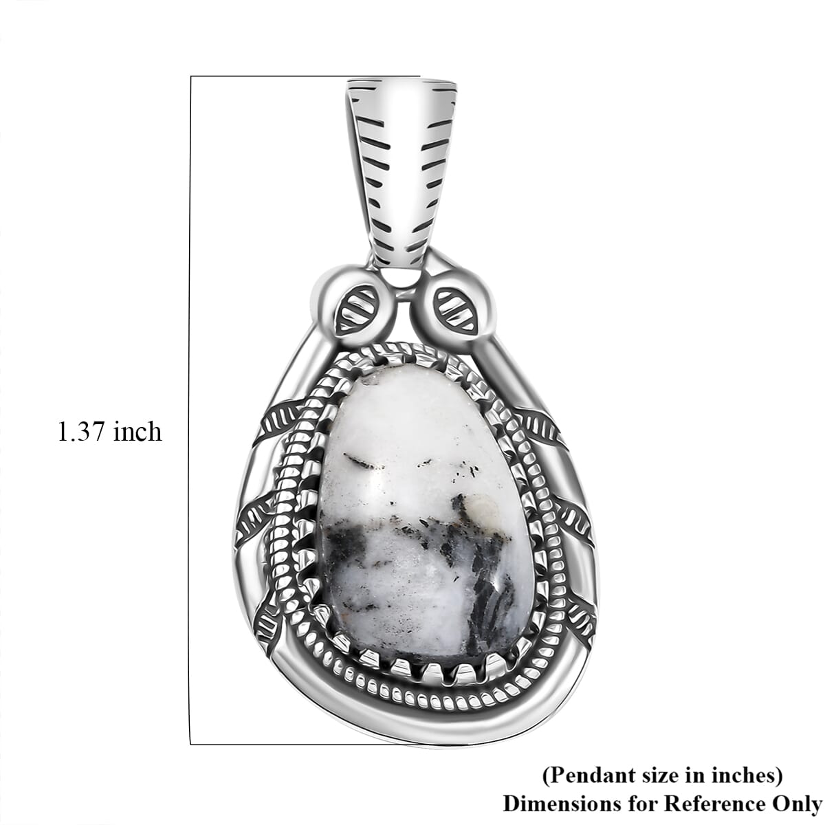 D'Joy Artisan Crafted White Buffalo 5.80 ctw Howdy Pendant without Chain in Black Oxidized Sterling Silver image number 5
