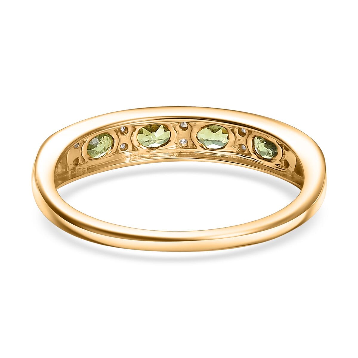 D'Joy Ambanja Demantoid Garnet and Moissanite 1.35 ctw Band Ring in 18K Vermeil Yellow Gold Over Sterling Silver (Size 5.0) image number 4