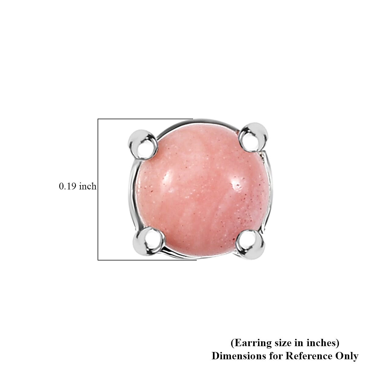 D'Joy Oregon Peach Opa 0.40 ctw Solitaire Stud Earrings in Rhodium OverSterling Silver image number 4