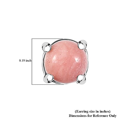 D'Joy Oregon Peach Opa 0.40 ctw Solitaire Stud Earrings in Rhodium OverSterling Silver