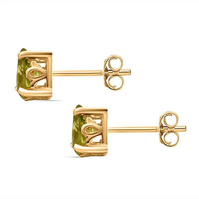 Hebei Peridot 0.88 ctw Earrings in 14K Vermeil Yellow Gold Over Sterling Silver
