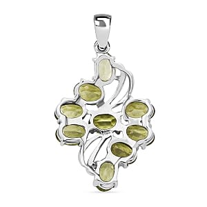 Peridot 4.48 ctw Pendant in Rhodium Over Sterling Silver
